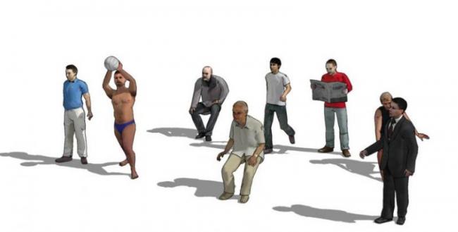 Sketchup素材模型|3D sketchup人物素材，建筑模型组件素材