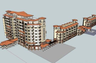 Sketchup酒店模型|多层度假酒店，托斯卡纳风格，古典风格-BIM建筑网