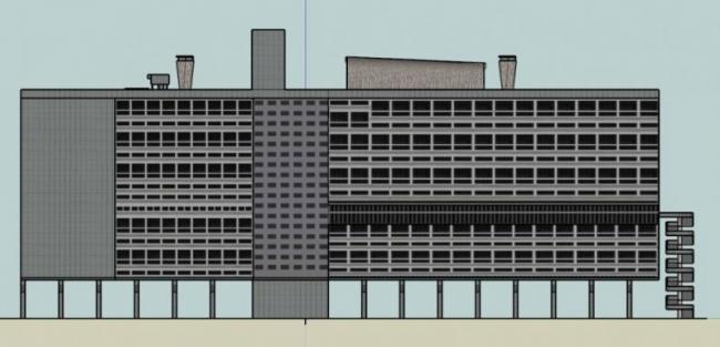 Sketchup住宅模型|高层公寓，马赛公寓，柯布西耶，现代风格