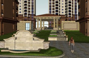 Sketchup住宅模型|高层住宅小区，居住建筑，坡屋顶，地中海风格，古典风格-BIM建筑网