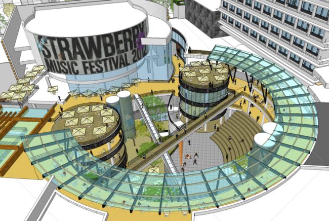 Sketchup综合体模型|多高层综合体，商业综合体，现代风格