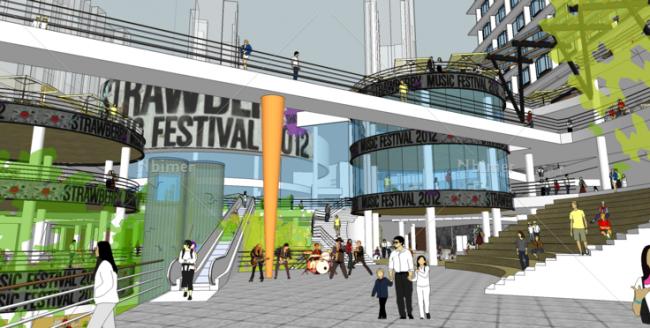 Sketchup综合体模型|多高层综合体，商业综合体，现代风格