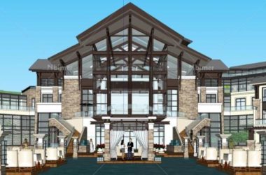 Sketchup酒店模型|凯宾斯基，山地酒店，台地，东南亚风格-BIM建筑网