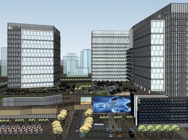 Sketchup综合体模型|多高层商业综合体，现代风格