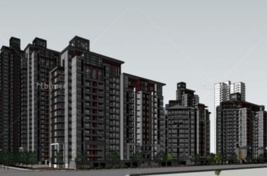 Sketchup住宅模型|中建西安大明宫，古典风格，高层住宅小区及景观庭院-BIM建筑网