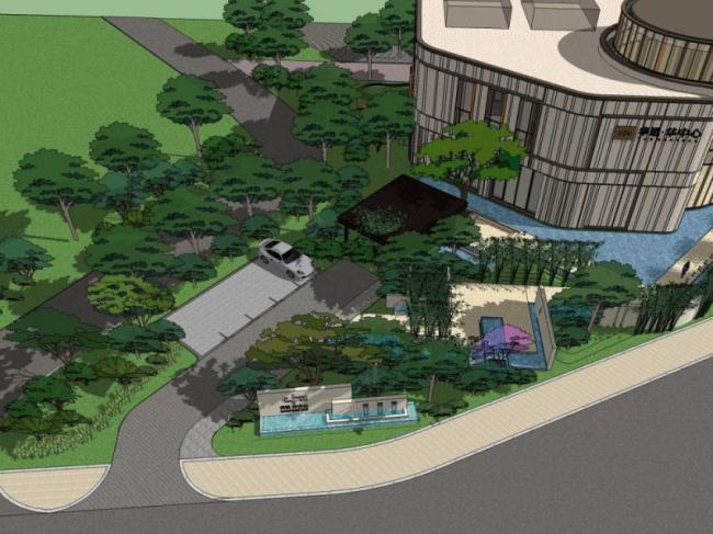 Sketchup商业模型|多层售楼处，现代风格