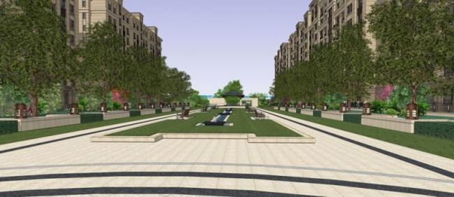 Sketchup景观模型|小区景观，住宅景观，欧式风格，古典风格