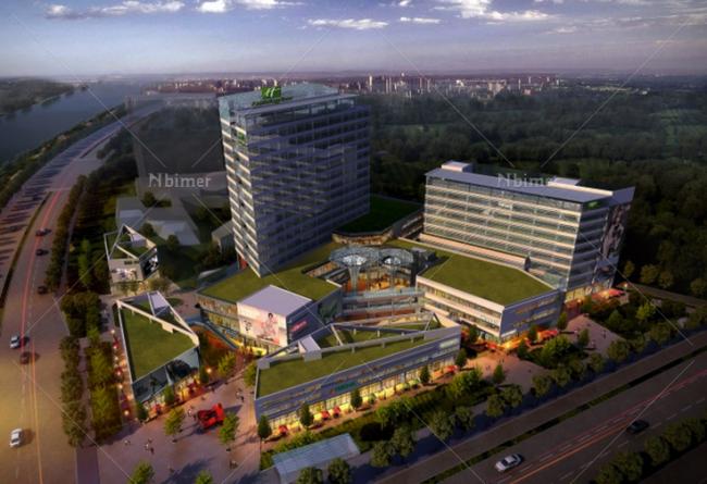 Sketchup综合体模型|多高层商业及办公楼，现代风格