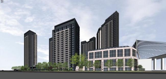 Sketchup住宅模型|高层公寓，高层住宅，现代风格