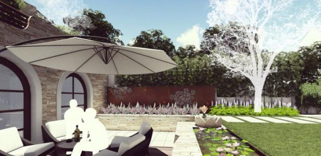 Sketchup景观模型|别墅景观，西班牙风格，古典风格