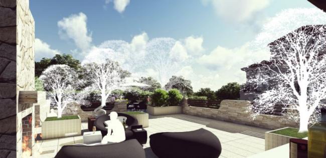 Sketchup景观模型|别墅景观，西班牙风格，古典风格