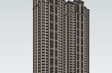 Sketchup住宅模型|超高层住宅，居住建筑，古典风格-BIM建筑网
