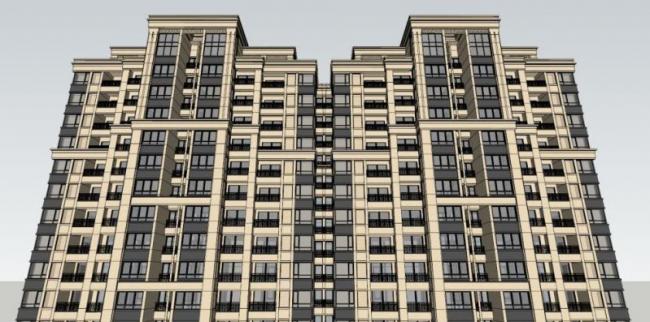 Sketchup住宅模型|超高层住宅，居住建筑，古典风格