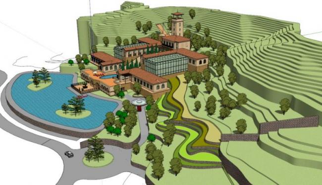 Sketchup酒店模型|多层酒店旅馆，西班牙风格，古典风格