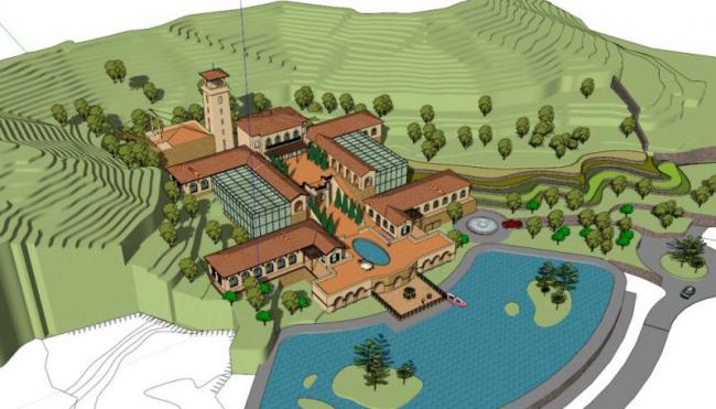 Sketchup酒店模型|多层酒店旅馆，西班牙风格，古典风格