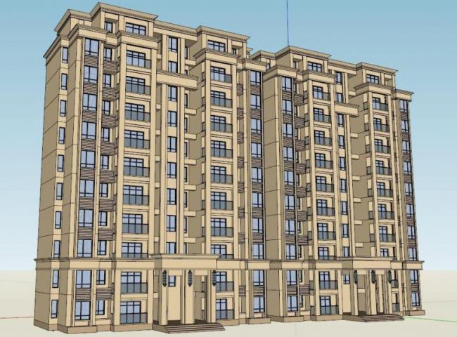 Sketchup住宅模型|高层住宅，居住建筑，古典风格