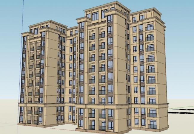 Sketchup住宅模型|高层住宅，居住建筑，古典风格