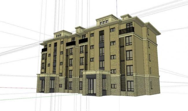 Sketchup住宅模型|多层住宅，居住建筑，古典风格