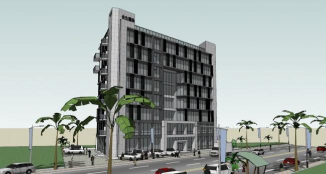 Sketchup办公模型|多层办公楼，现代风格