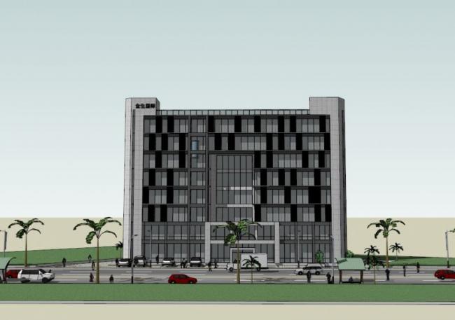 Sketchup办公模型|多层办公楼，现代风格