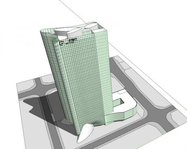 Sketchup办公模型|超高层办公楼，现代风格
