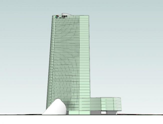 Sketchup办公模型|超高层办公楼，现代风格