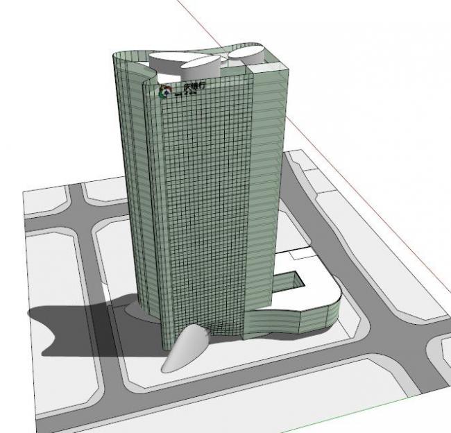 Sketchup办公模型|超高层办公楼，现代风格