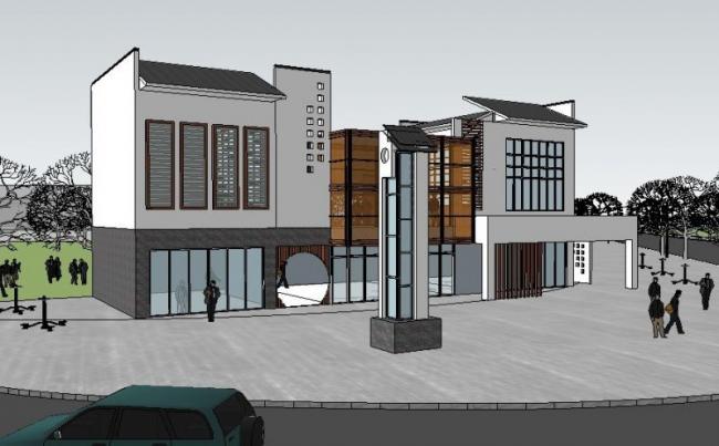 Sketchup商业模型|多层会所，现代中式风格