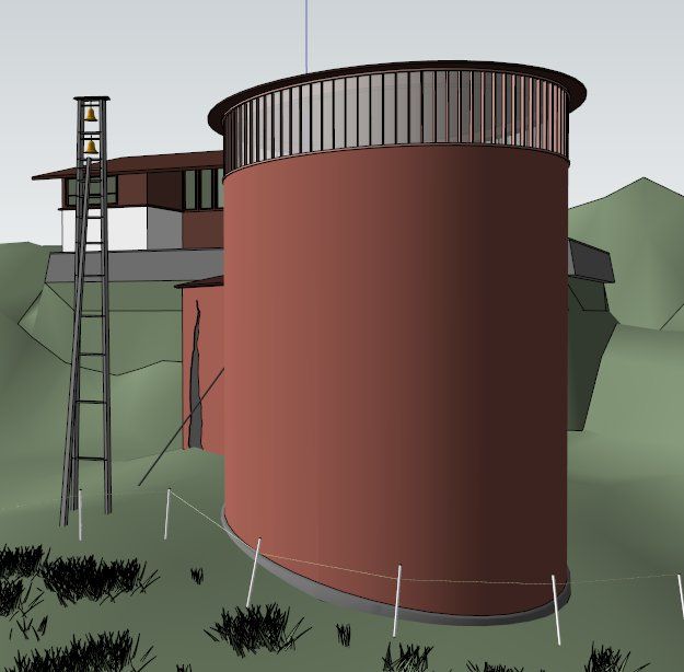 Sketchup文化模型|多层教堂，瑞士圣本笃教堂，彼得·卒姆托，文化建筑，现代风格