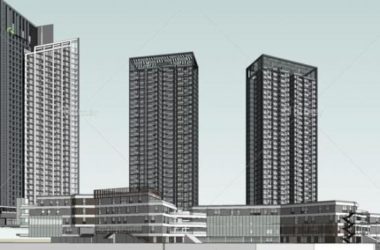 Sketchup酒店模型|高层酒店公寓楼，现代风格-BIM建筑网