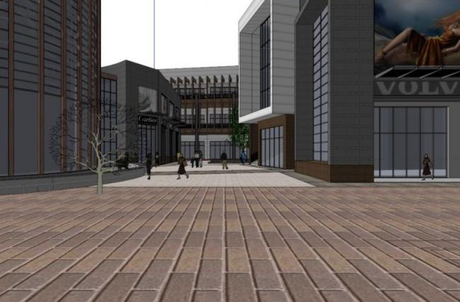 Sketchup商业模型|多层商业街会所，购物广场，现代风格