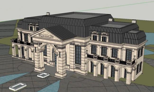 Sketchup商业模型|多层会所，法式古典风格