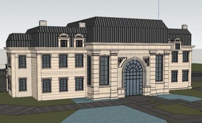 Sketchup商业模型|多层会所，法式古典风格