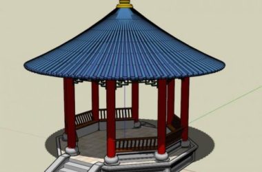 Sketchup小品模型|园亭，中式风格，小品，亭子-BIM建筑网