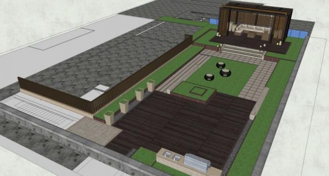 Sketchup景观模型|屋顶花园景观，现代风格