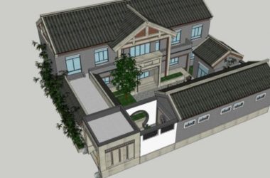 Sketchup住宅模型|四合院，东方新古典-BIM建筑网
