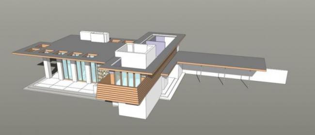 Sketchup住宅模型|多层戈登住宅，现代风格，赖特