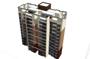 Sketchup住宅模型|高层住宅，现代风格，一梯四户-BIM建筑网