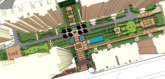 Sketchup景观模型|住宅景观，小区景观，古典风格
