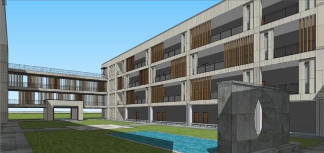 Sketchup学校模型|多层学校，校园教育建筑，现代风格