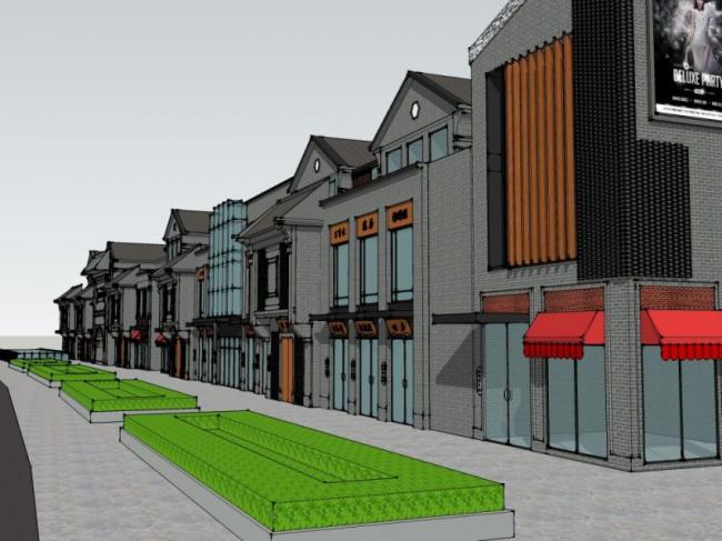 Sketchup商业模型|多层商业街，现代风格