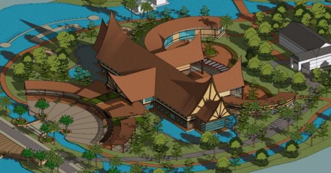 Sketchup酒店模型|南方度假酒店，多层酒店，东南亚风格