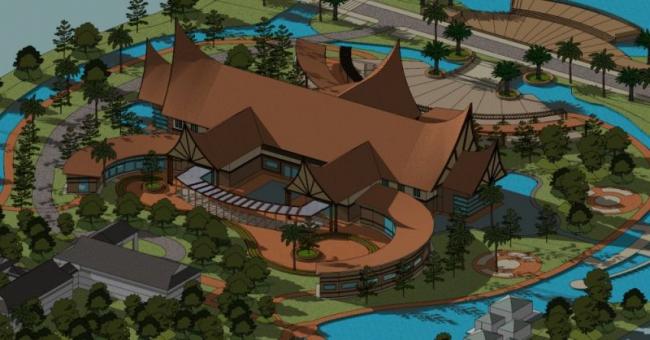 Sketchup酒店模型|南方度假酒店，多层酒店，东南亚风格