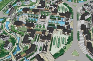 Sketchup住宅模型|多层住宅小区，中式风格-BIM建筑网