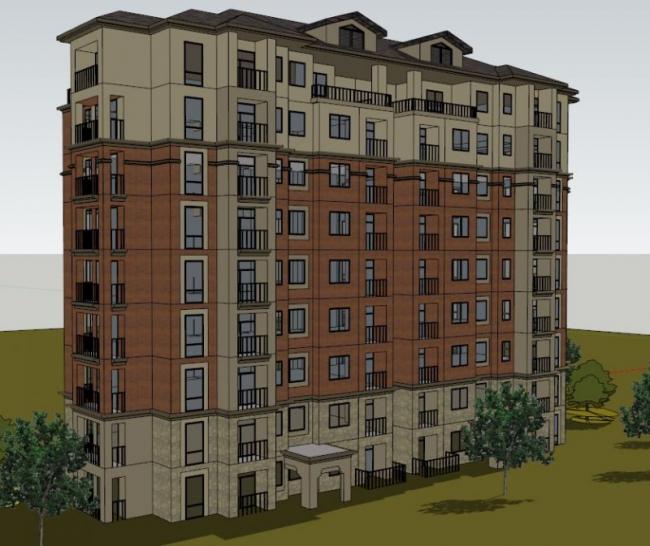 Sketchup住宅模型|小高层住宅，古典风格