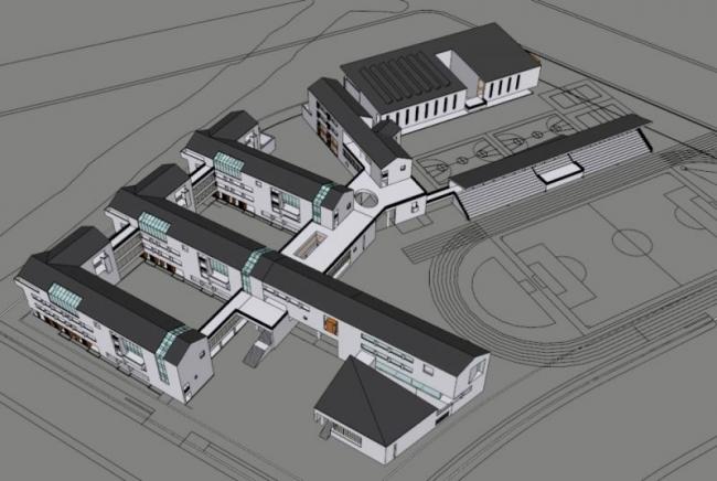 Sketchup学校模型|多层学校，校园教育建筑，现代中式风格