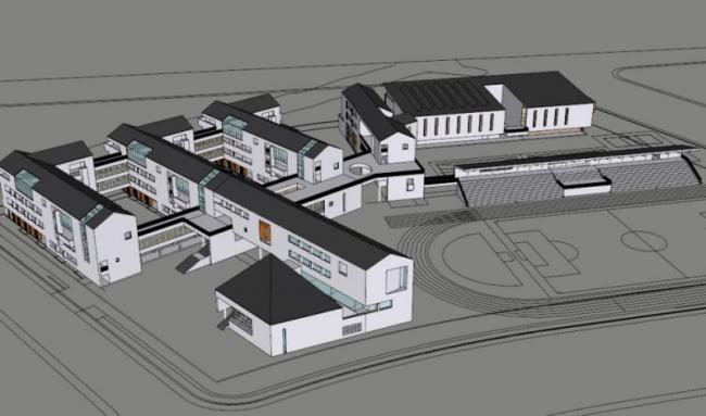 Sketchup学校模型|多层学校，校园教育建筑，现代中式风格