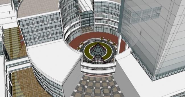 Sketchup综合体模型|多高层综合体，现代风格