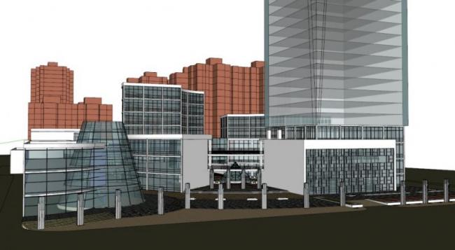 Sketchup综合体模型|多高层综合体，现代风格