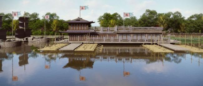 Sketchup景观模型|主题景区景观，中式风格